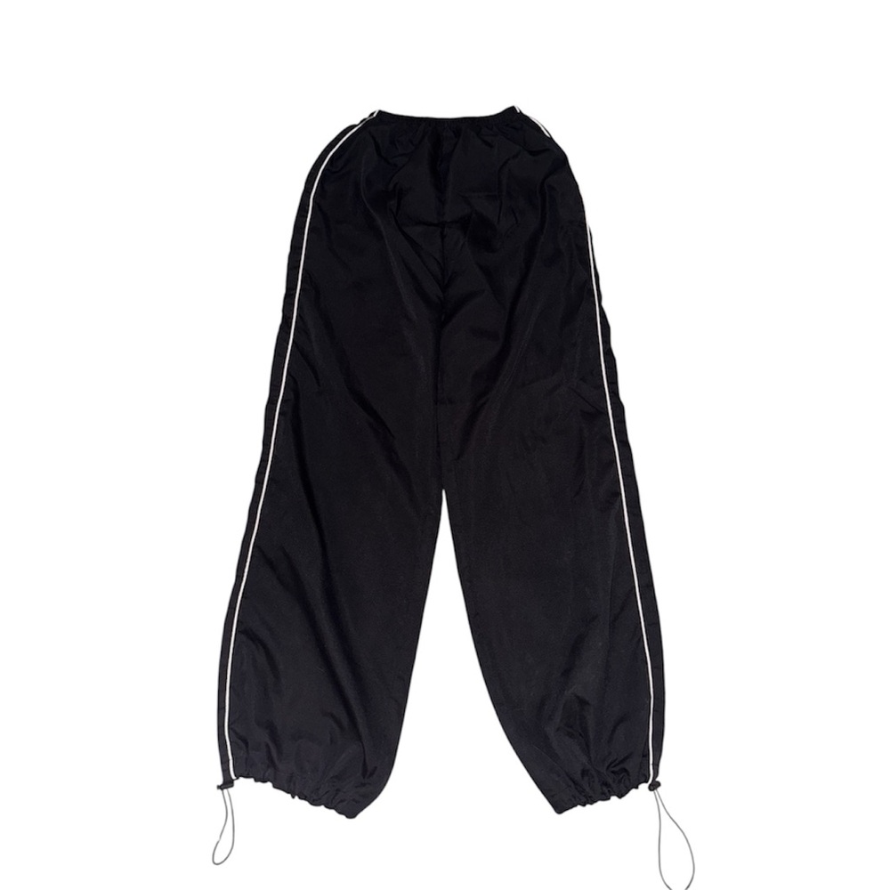 Black Track Pants with White Stripes
